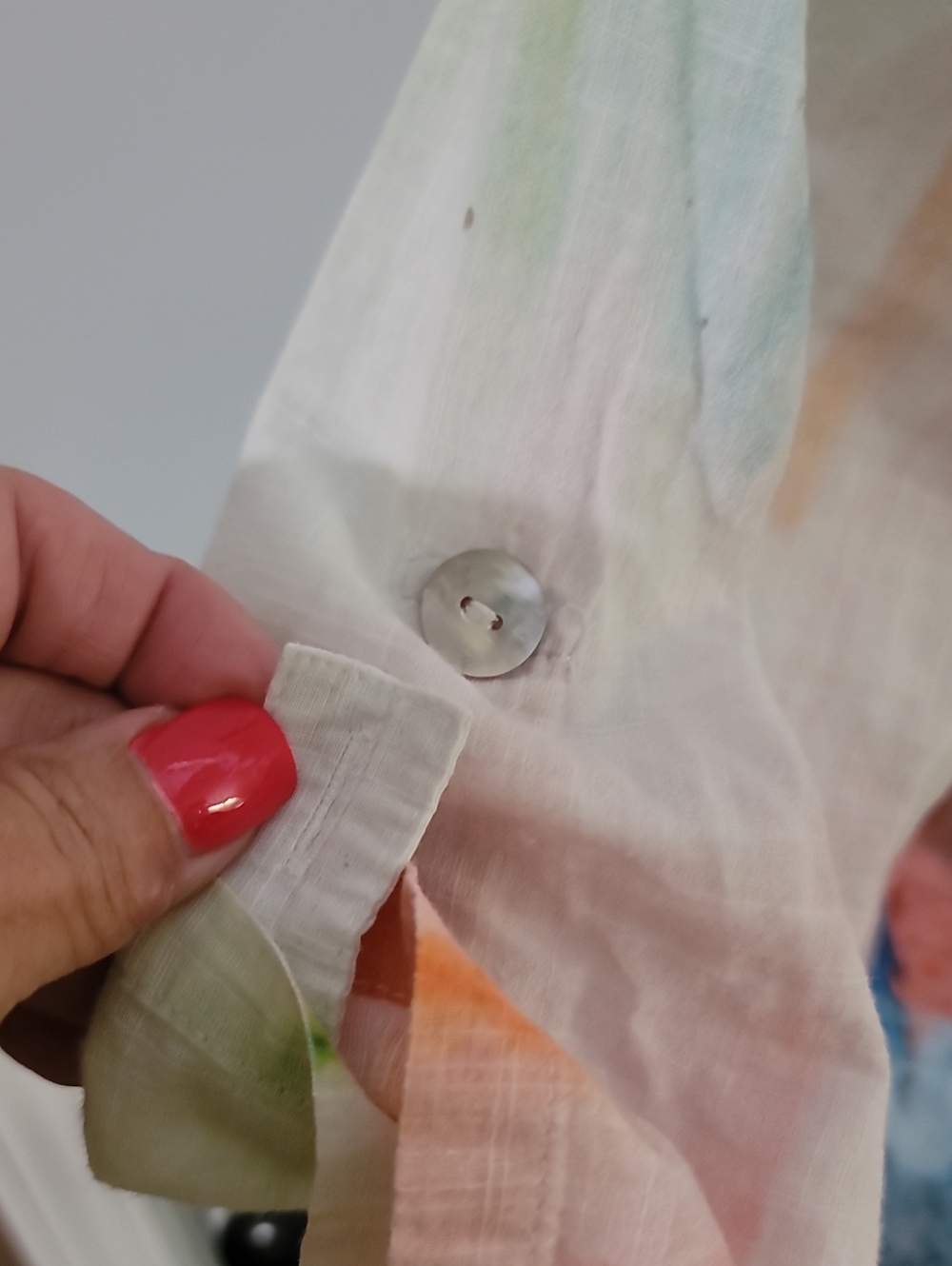 Soft Surroundings Multicolor Watercolor Button-Down Tunic - Picture 6 of 11